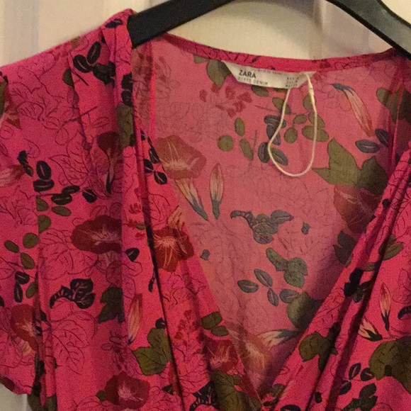 NWOT Zara pink printed mini dress(FREE w/ bundle) - Picture 3 of 3